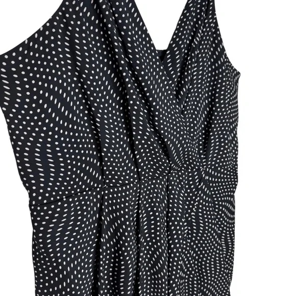 Express Black/White Polka Dots Y2K Baby doll top Tulip mini dress Women's size L - Picture 5 of 10